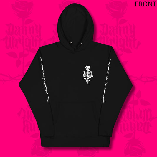 Rose Logo Tee – Front, Back + Thorn Sleeve Print