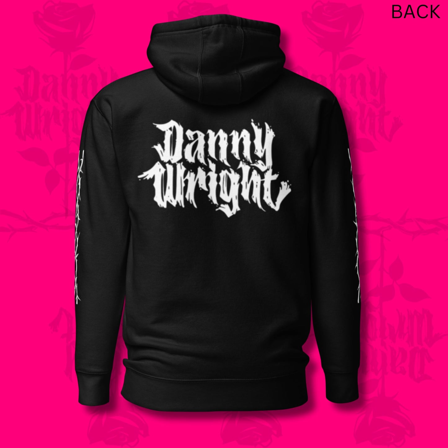 Rose Logo Tee – Front, Back + Thorn Sleeve Print